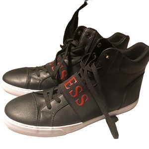 Not for sale. Guess black and red men high-top sneakers. Size 12.